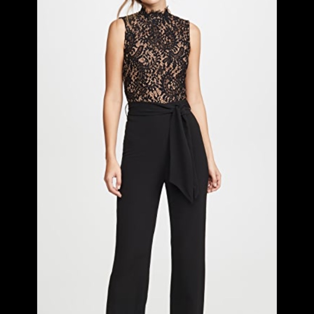 MISHA COLLECTION Black Lace Bodice Jumpsuit